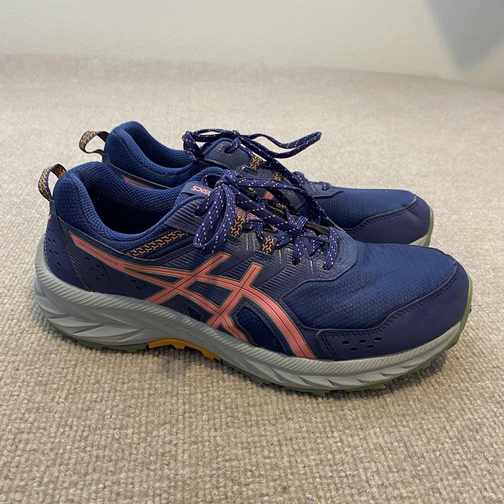 ASICS GEL-Venture 9 Trail Running Shoes Womens Size 10 W Blue Pink 1012B314‎